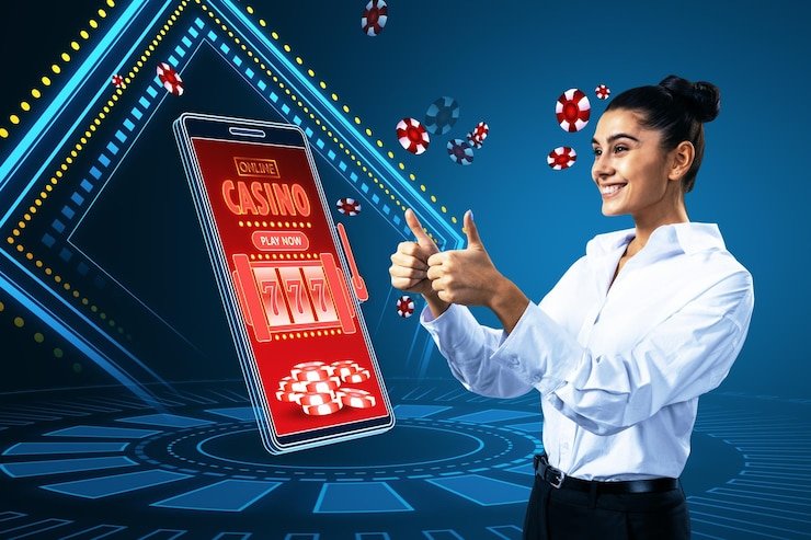Pengguna dewasa melihat level loyalitas di ponsel